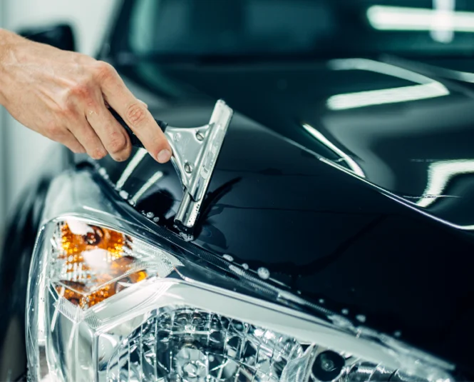 Aplicação de película automotiva